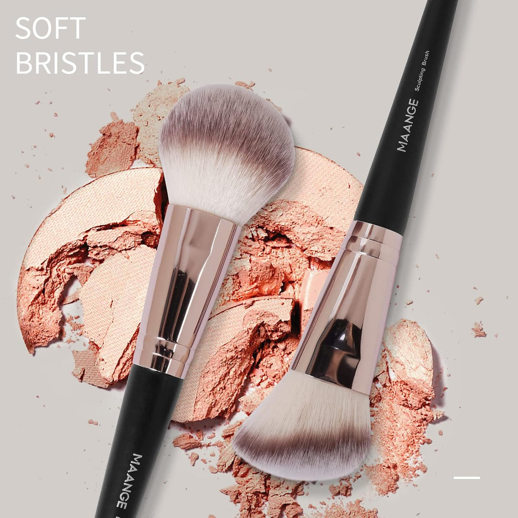 Juego de brochas de maquillaje con estuche, MAANGE Set de 18 piezas...