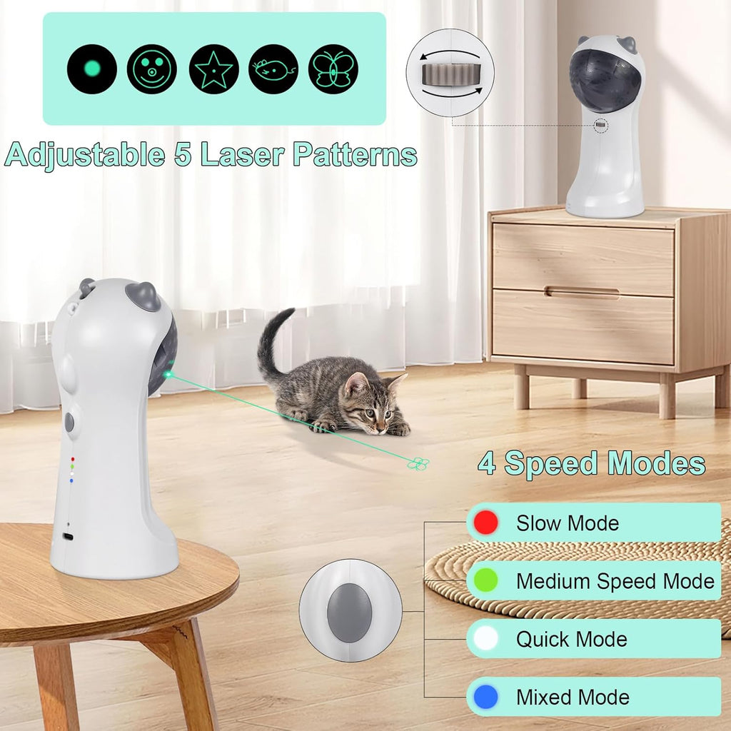 TBTeek Juguete para gatos activado por movimiento, luz verde, recar...