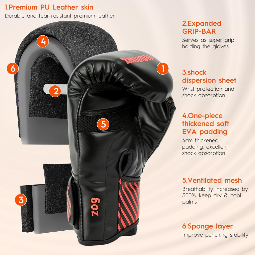Guantes de boxeo para niños de 6 oz, guantes de entrenamiento juven...