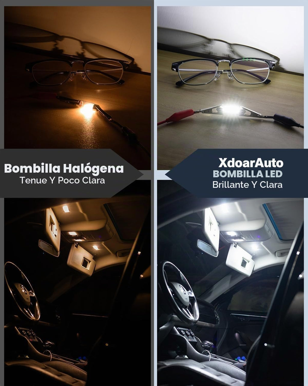 Xdoar Kit de 42 luces LED mejoradas para interiores de automóvil, m...