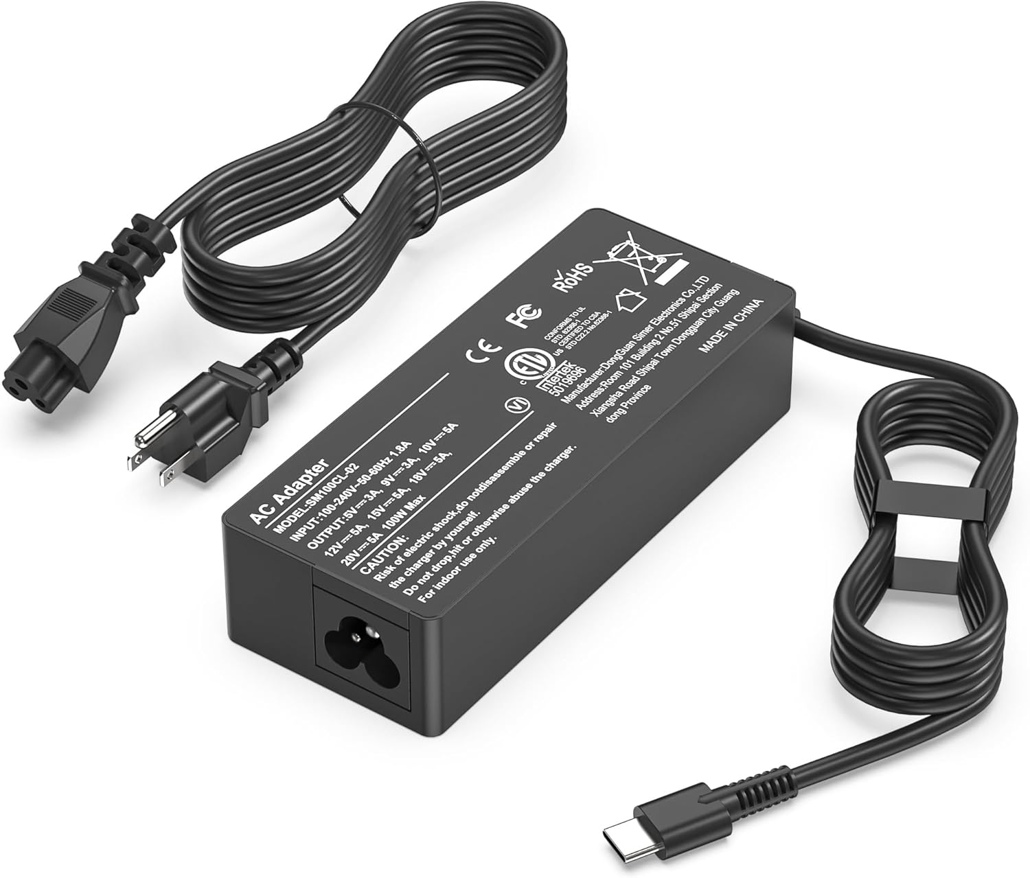 Cargador universal para portátil USB C de 100 W, compatible con Len...