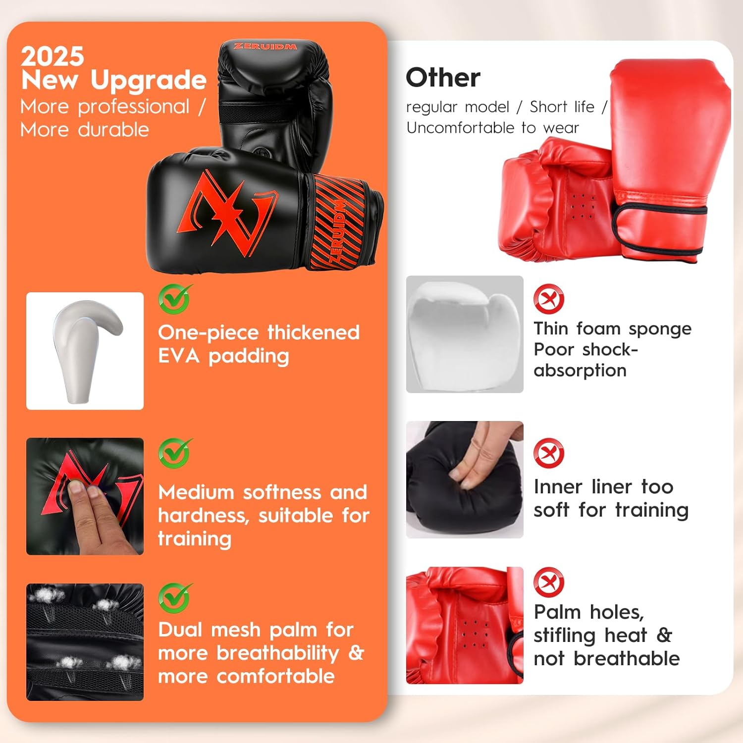 Guantes de boxeo para niños de 6 oz, guantes de entrenamiento juven...
