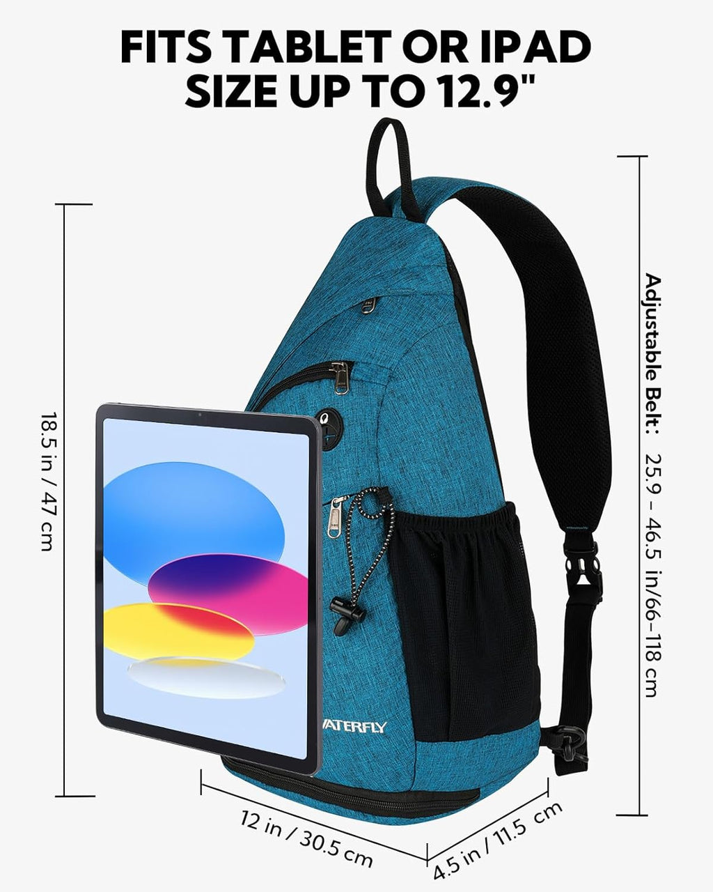 WATERFLY - Mochila con eslinga, bandolera pequeña, bolsa de hombro...