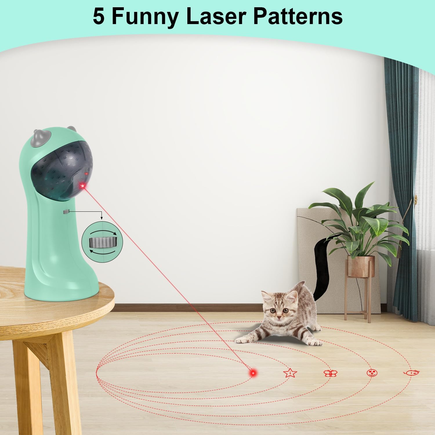 TBTeek Juguete para gatos, automático, activado por movimiento, rec...