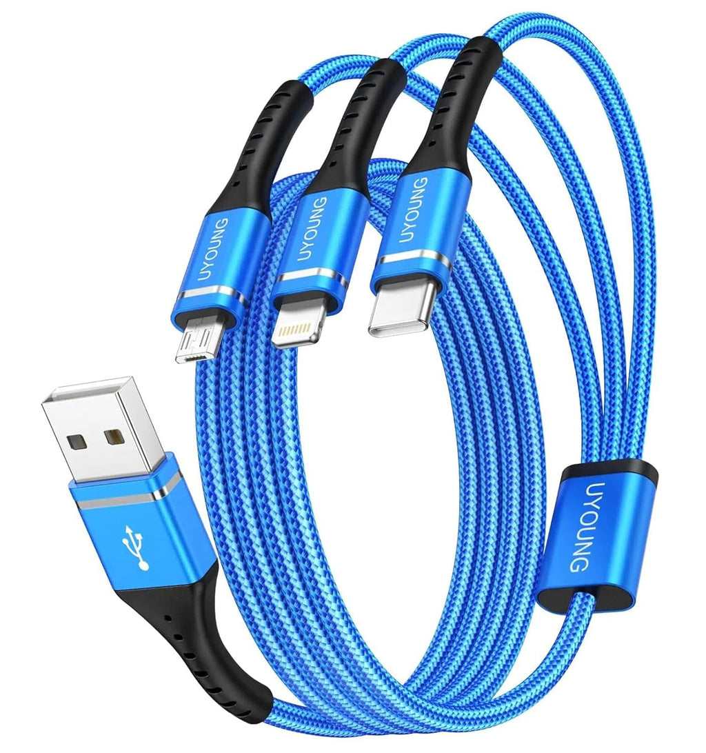 Cable de carga múltiple, paquete de 2 cables de carga 3 en 1 de 6 p...
