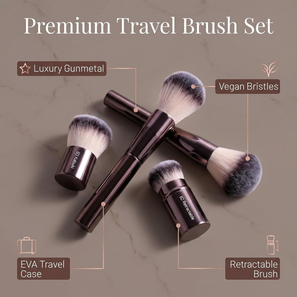 BS-MALL Brocha de maquillaje profesional con estuche de viaje, incl...