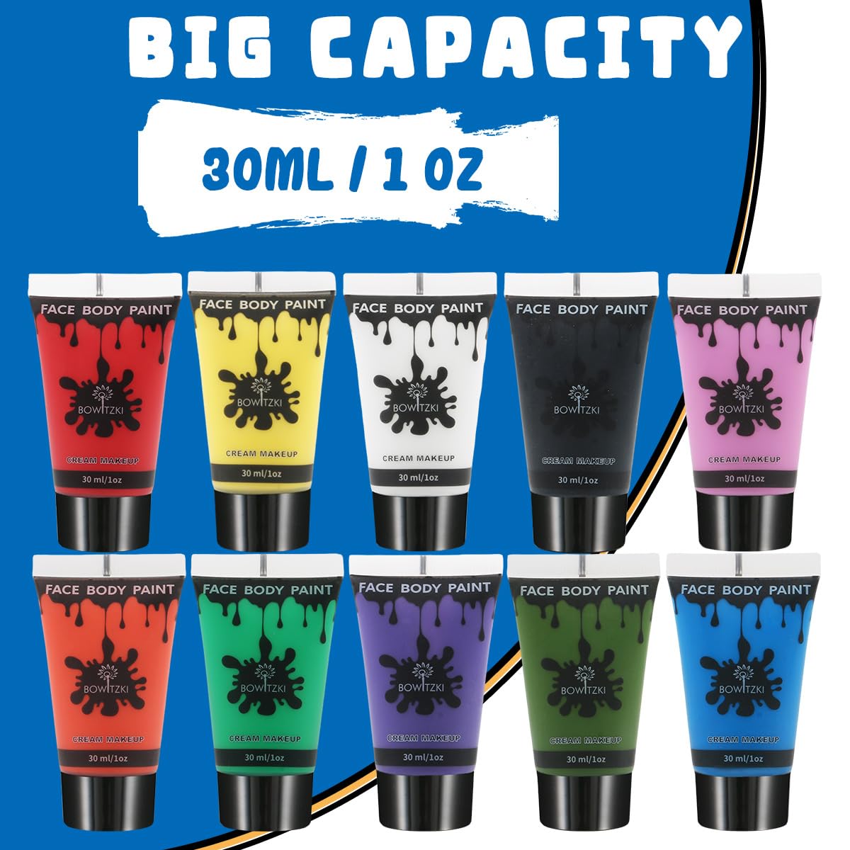 Bowitzki Juego de pintura facial y corporal de 10 colores, 1.01 x 1...