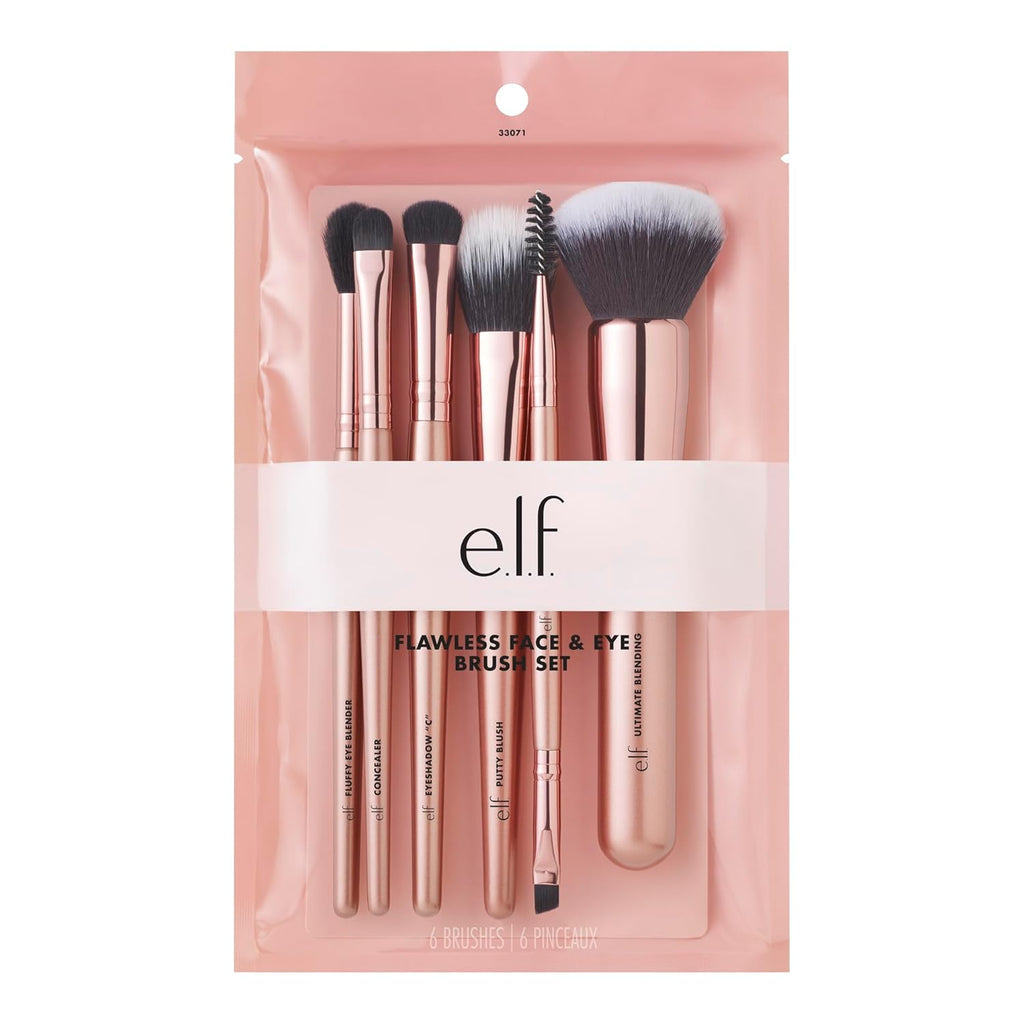 e.l.f. Kit facial impecable, colección de pinceles de 6 piezas, pin...