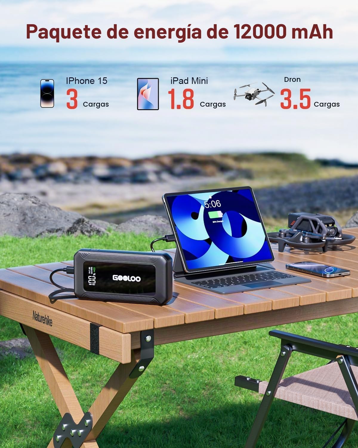 GOOLOO Arrancador G7 3000A Supersafe con cable USB-C integrado de 4...