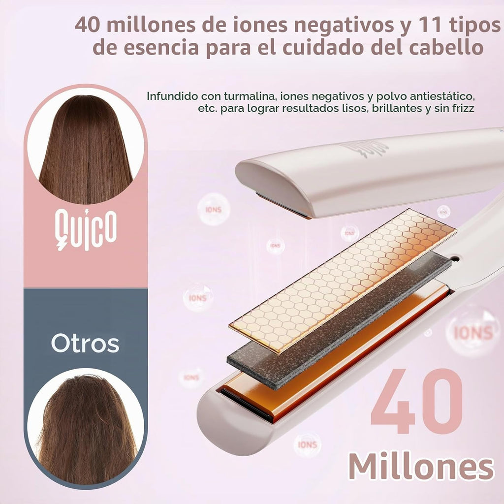 Quico - Plancha de pelo de doble voltaje de 100-240 V | Plancha ali...