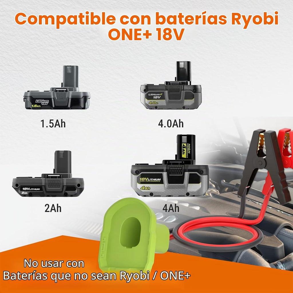 Cables de puente para automóvil con adaptador compatibles con bater...
