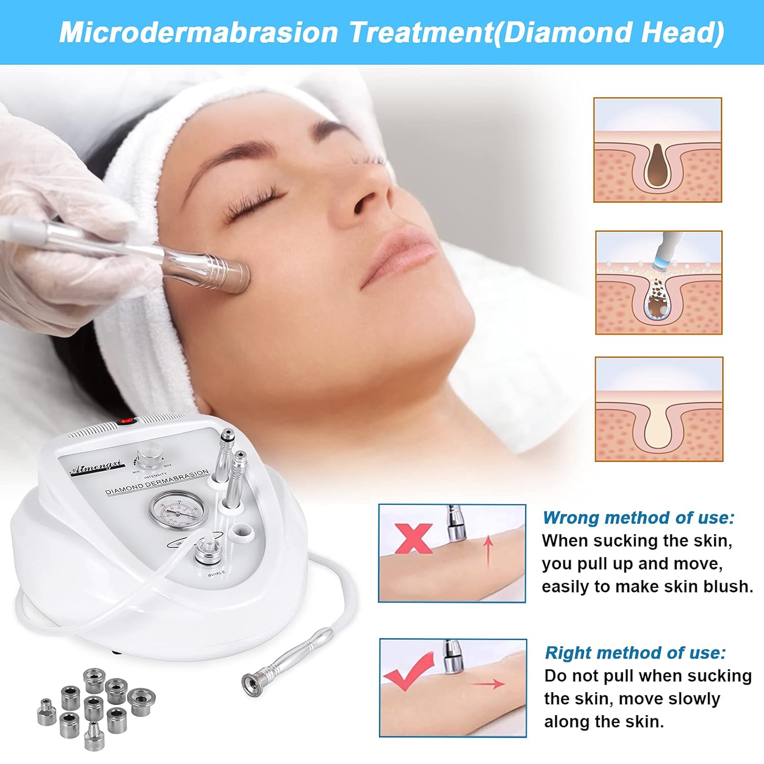 Máquina de microdermoabrasión de diamante 2 en 1, equipo profesiona...