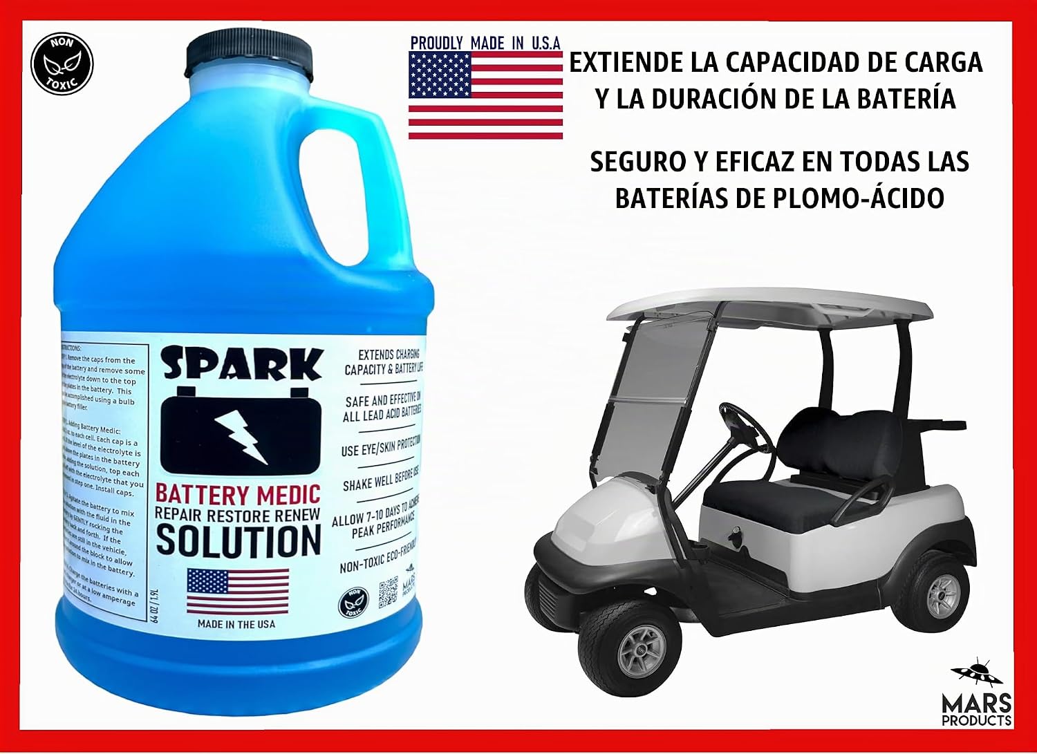 SPARK Solución líquida de restauración de baterías para carrito de...