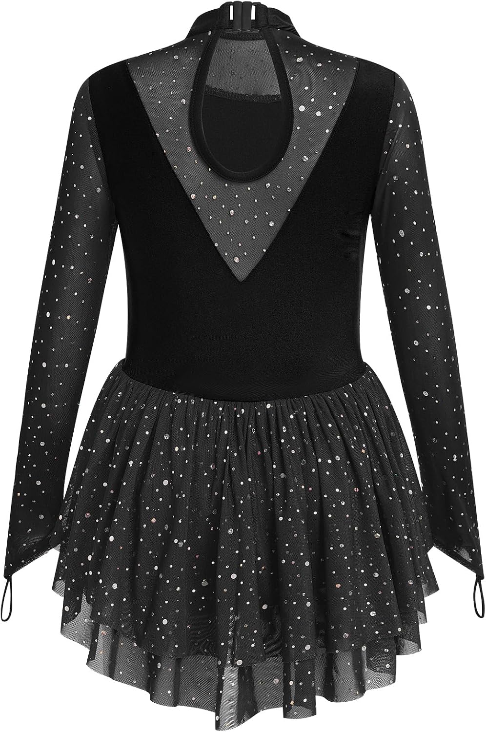 Vestido de patinaje artístico para niña, con lentejuelas brillantes...
