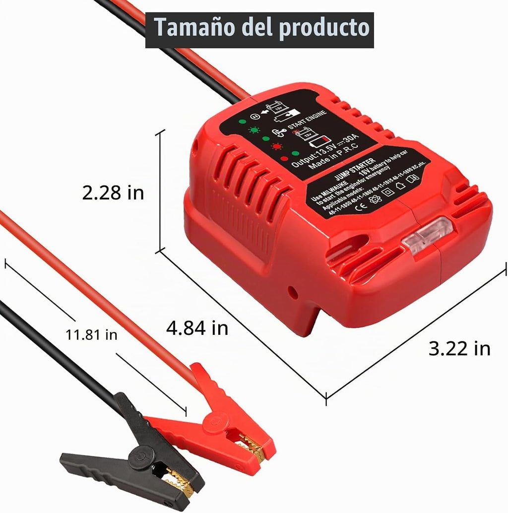 Adaptador de arranque para batería Milwaukee M-18 de 18 V | Cables...