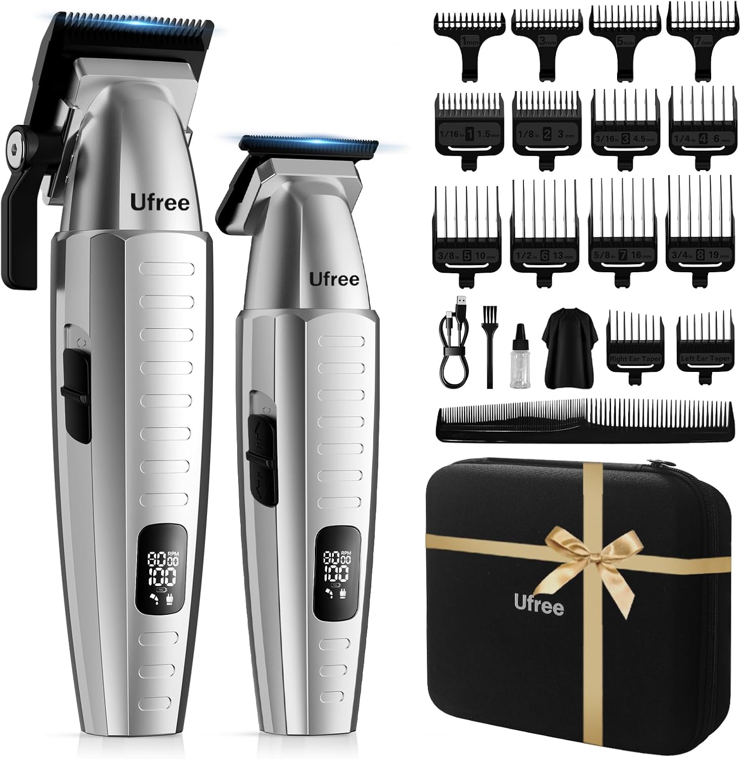 Ufree Cortapelos profesional para hombres con bolsa, juego de corta...