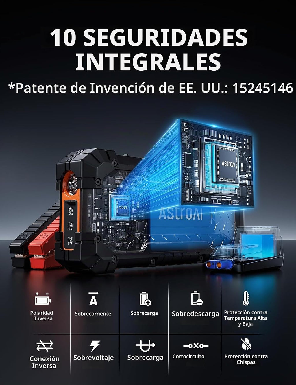 AstroAI S8 Ultra - Arrancador de litio de 12 V 4000 A hasta todo ga...