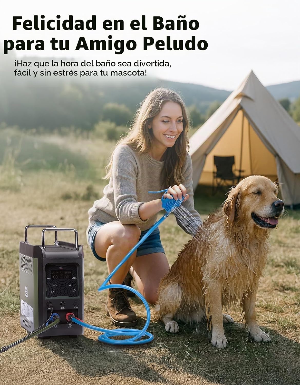 KEMIMOTO Calentador de agua portátil con control termostático y bom...
