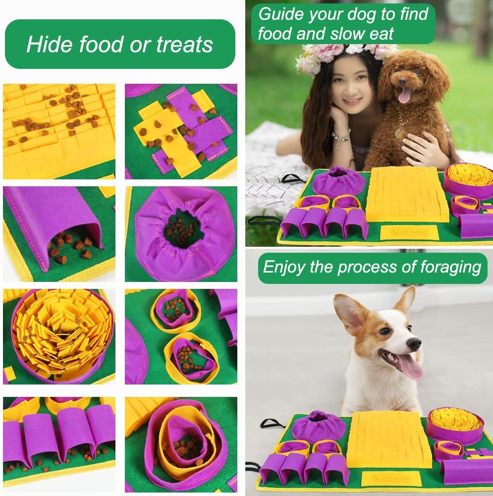 Vivifying Alfombrilla de olfateo para perros, juguetes interactivos...