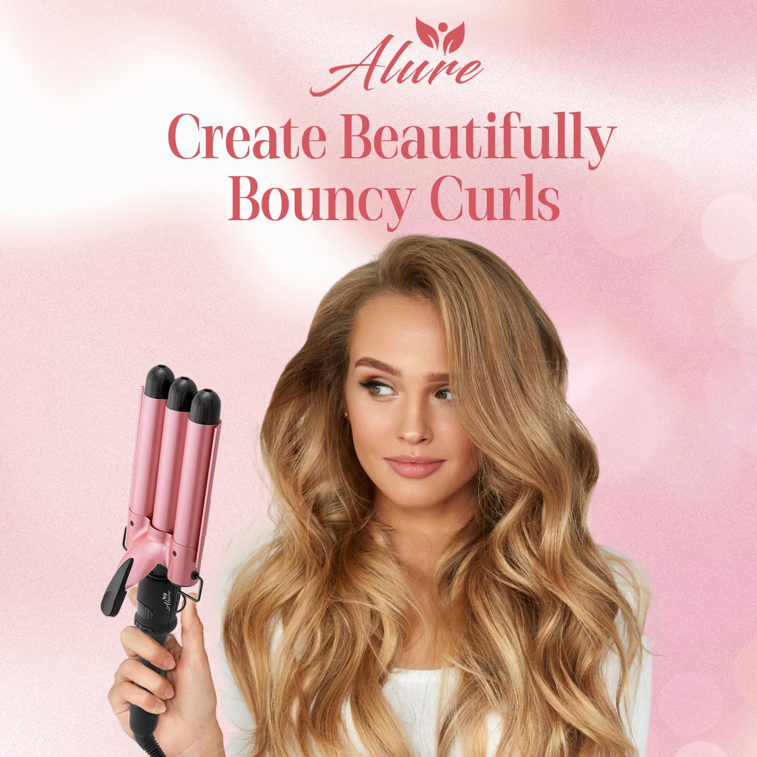 Alure Rizadora de Tres Barriles con Varita para Ondular el Cabello...
