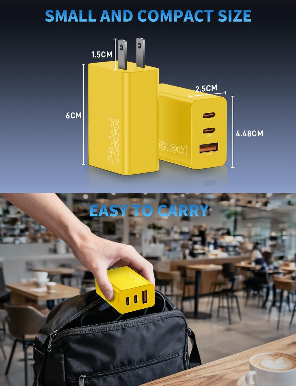 Paquete de 2 bloques de cargador USB C de 65 W, adaptador de carga...