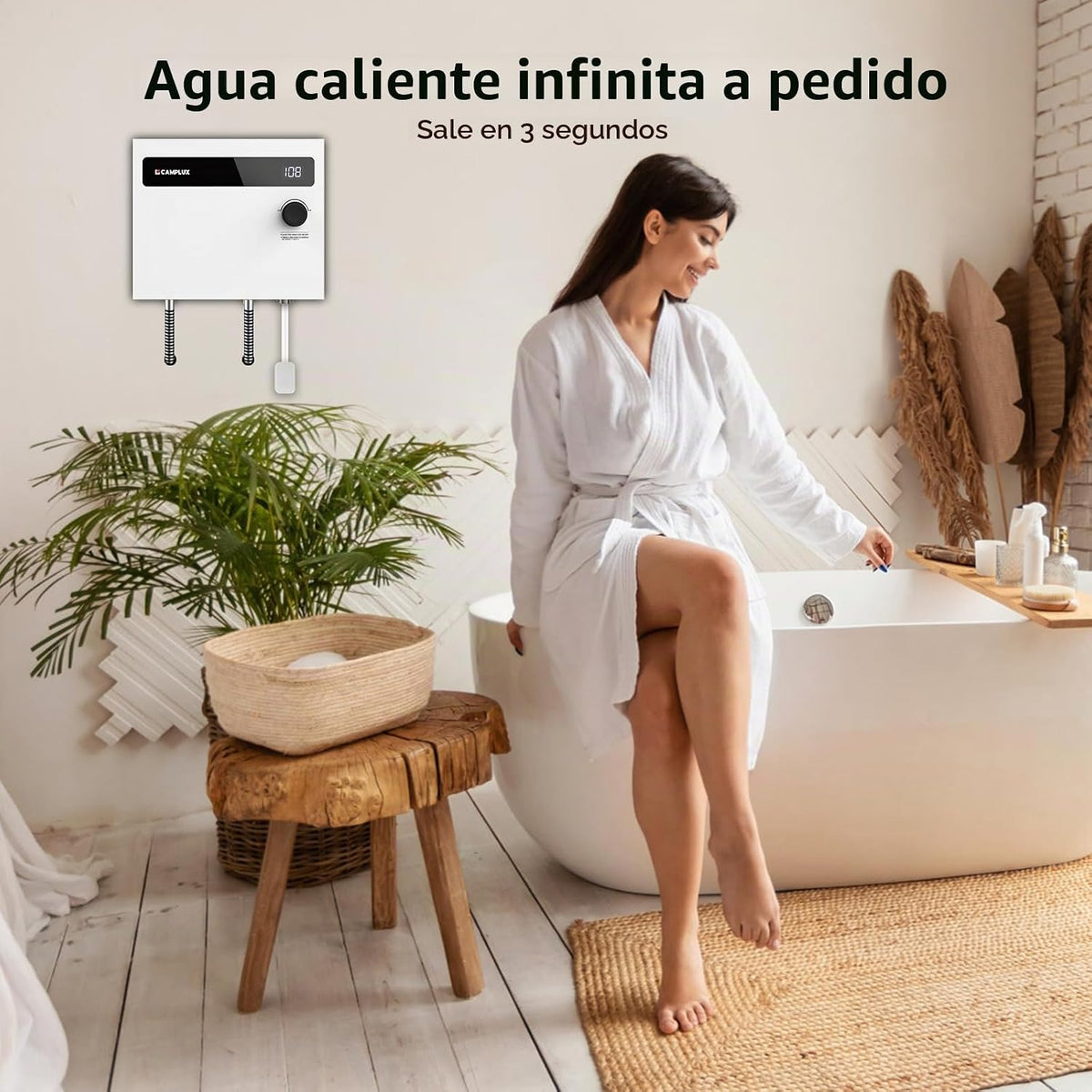 CAMPLUX - Calentador de agua eléctrico sin tanque de 14 kW 240 volt...