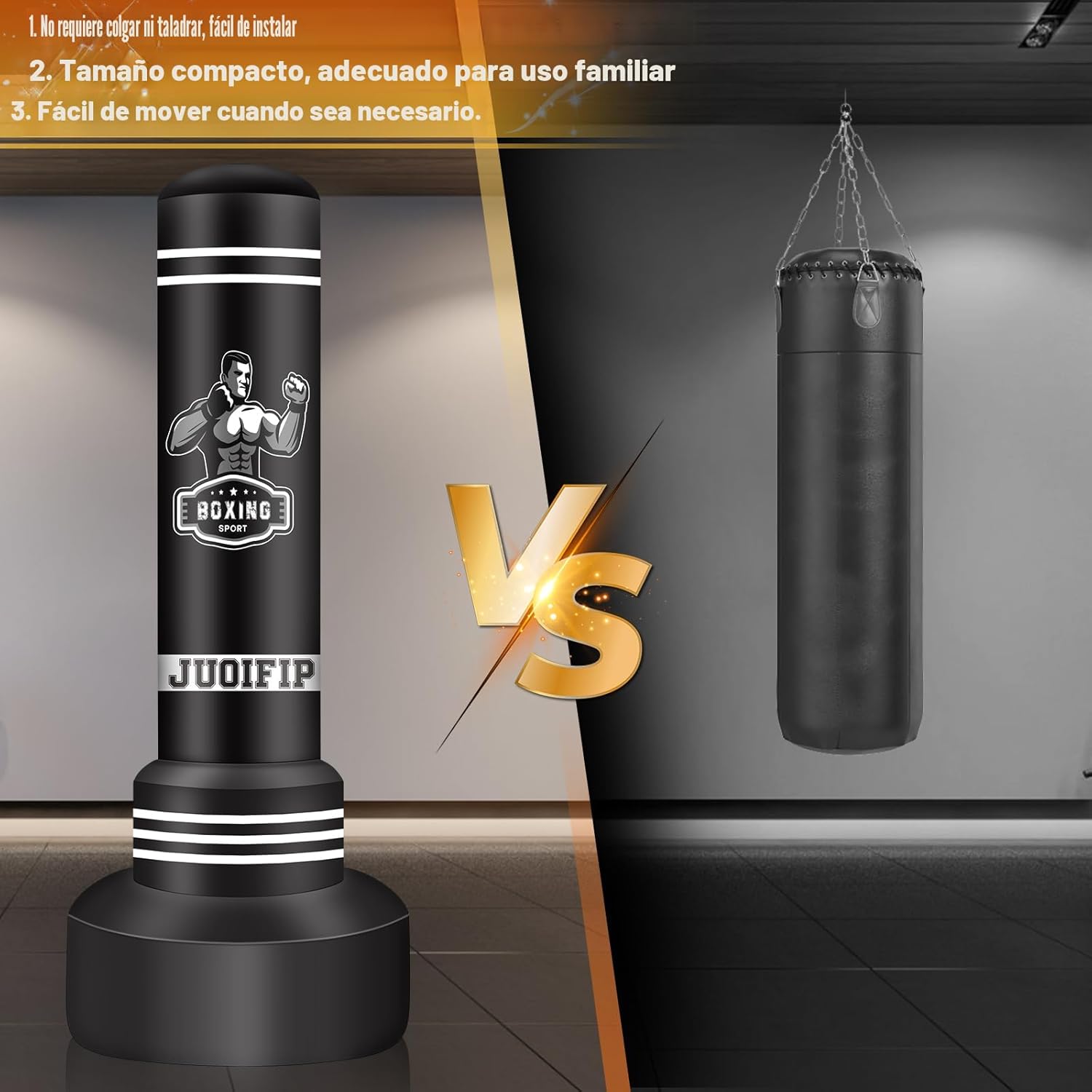 Saco de boxeo independiente para adultos, saco de boxeo de 70 pulga...