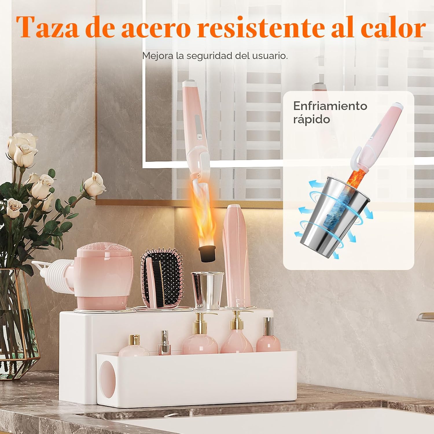 Lifewit Organizador de herramientas para el cabello para tocador, s...