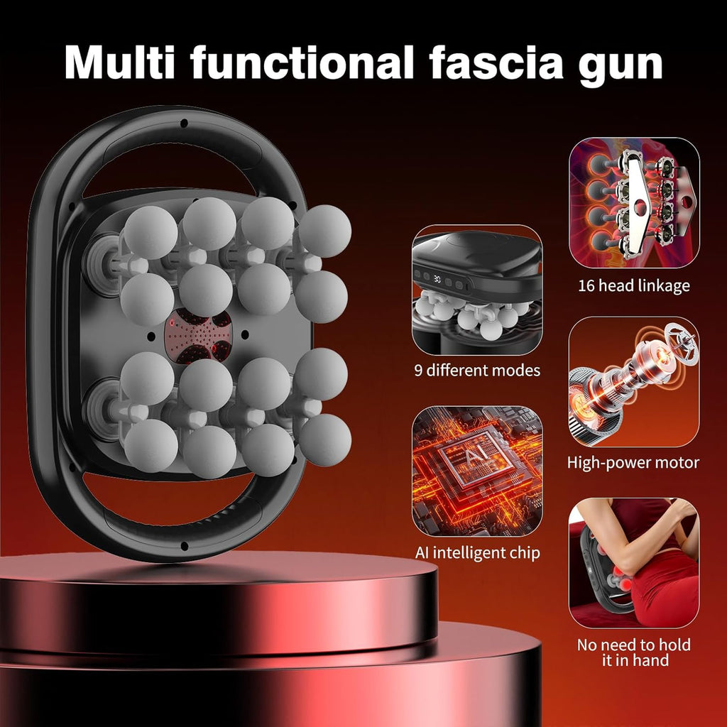HuixinLine Nuevo Juego de Pistola de Masaje de 16 Cabezas, Masaje d...