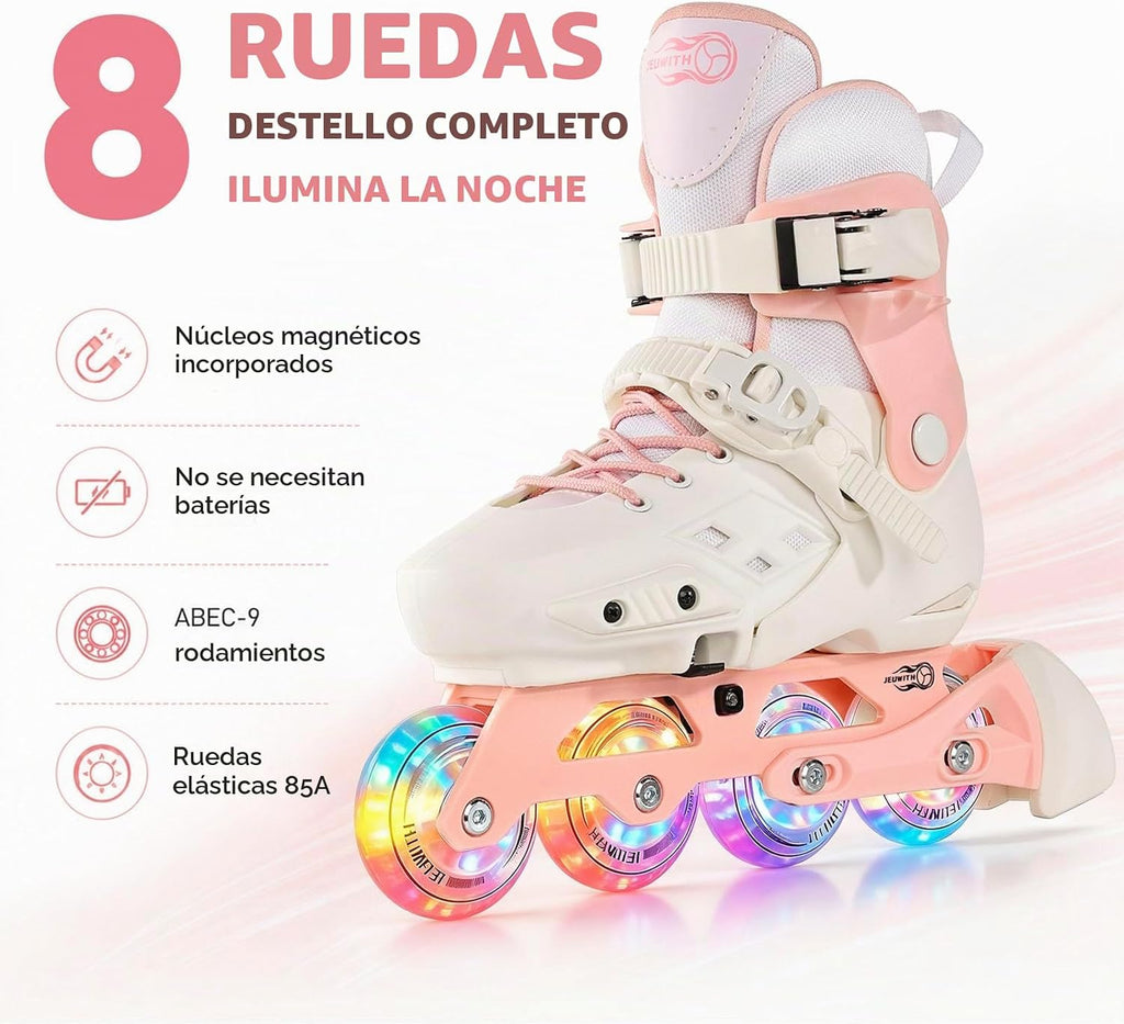 Patines en línea para niños, patines ajustables intermitentes, pati...