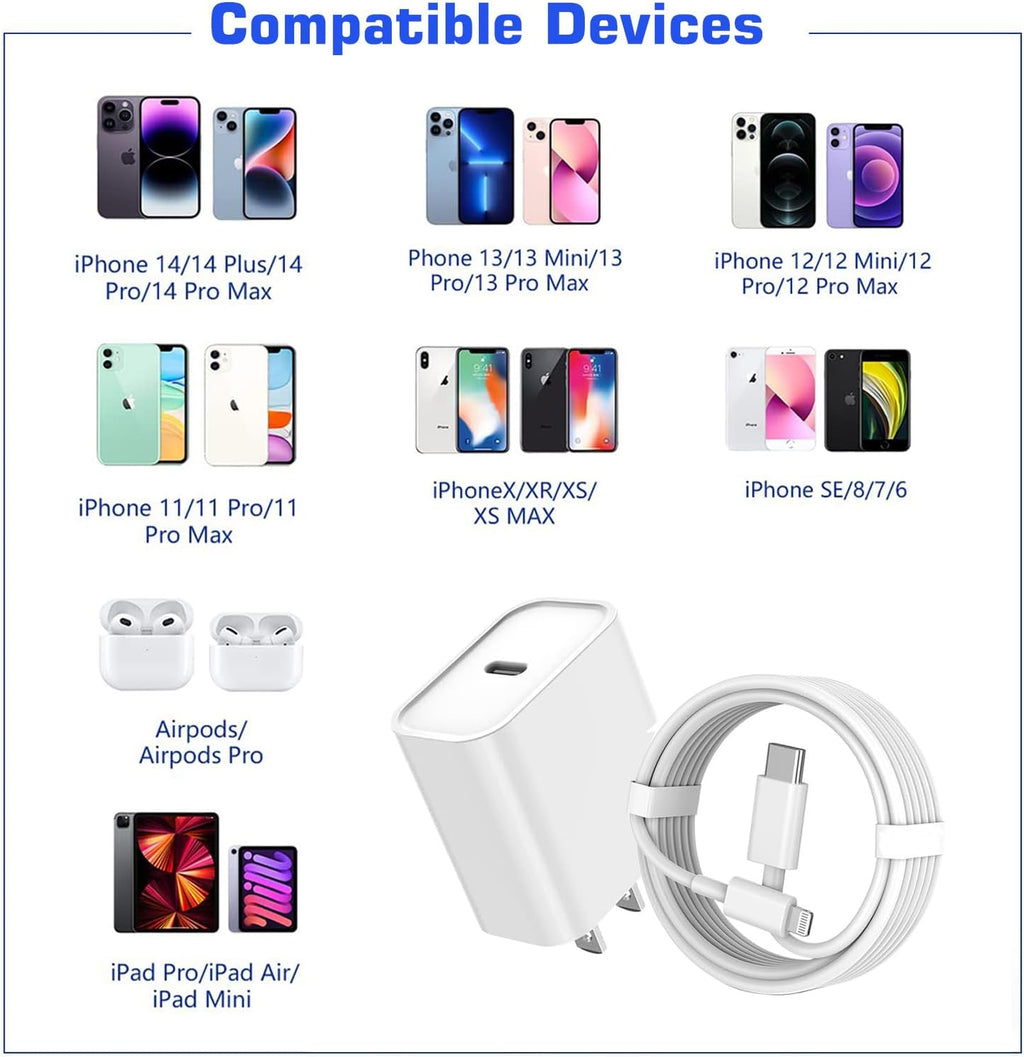 Cargador rápido para iPhone de 10 pies, [certificado MFi de Apple]...