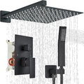 Ackwave Grifo de ducha negro mate con cabezal de ducha de lluvia de...