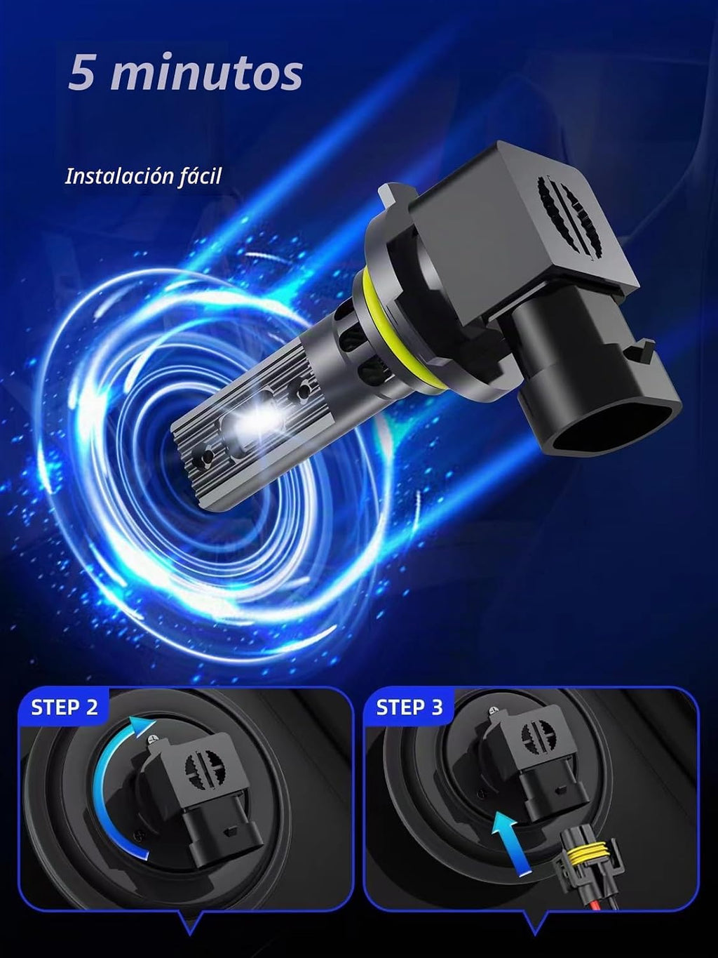RCJ Bombillas LED 9005, bombillas HB3 de 100 W, 30000 lúmenes, bomb...