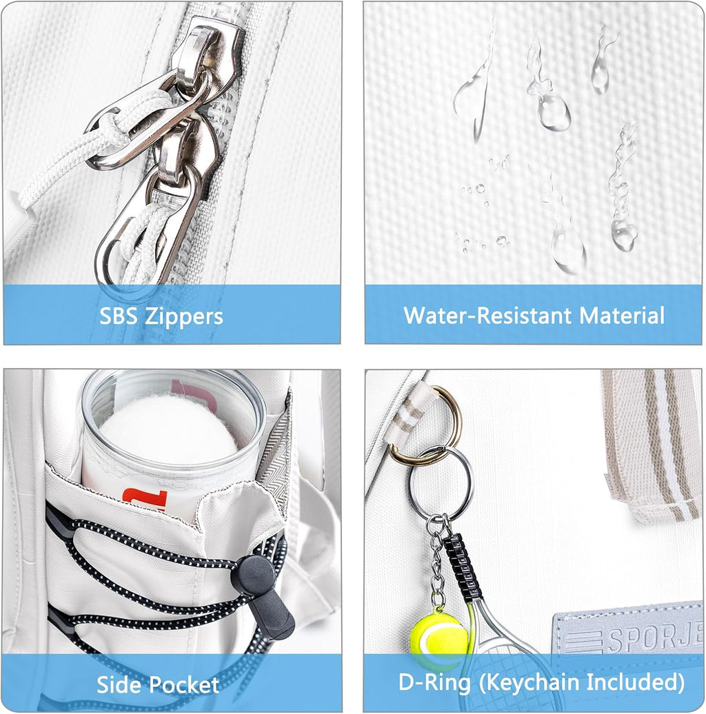 SPORJET Mochila de Tenis con Soporte para 2 Raquetas, Bolsa de Raqu...