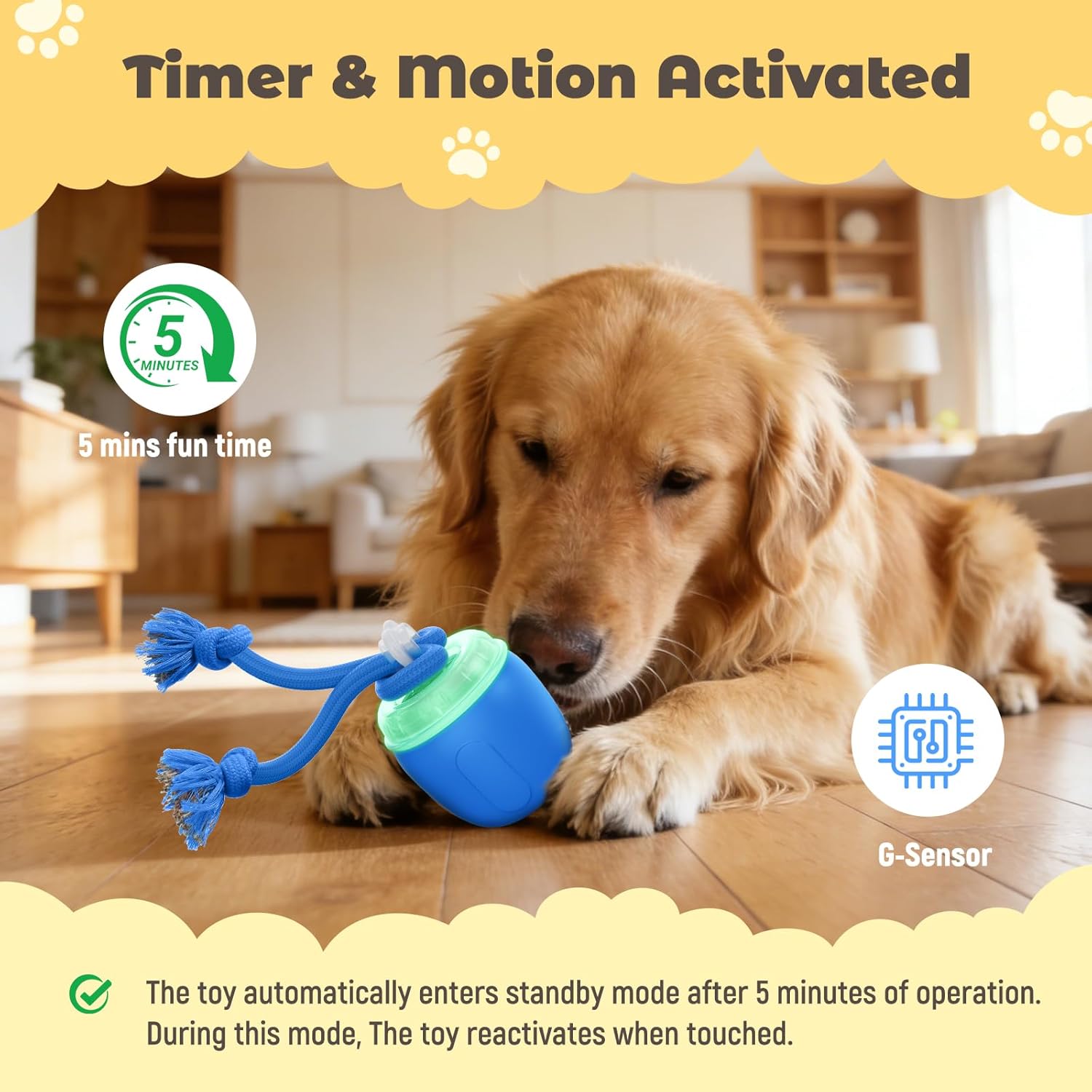 COPHCY Juguetes interactivos para perros, juguete automático para p...
