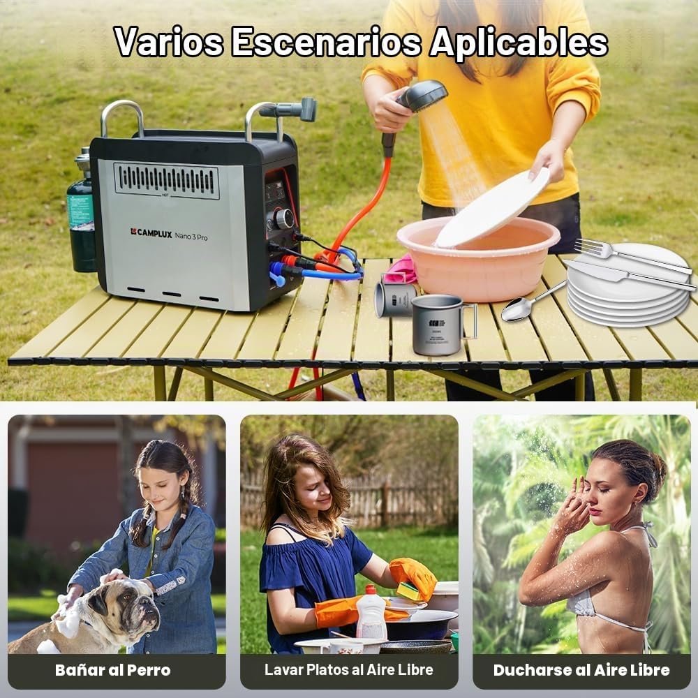 CAMPLUX Nano 3 Pro - Calentador de agua portátil de propano de 1 li...