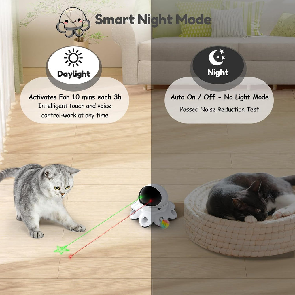 ORSDA Juguete Láser para Gatos, 2 en 1 Interactivo Automático Activ...