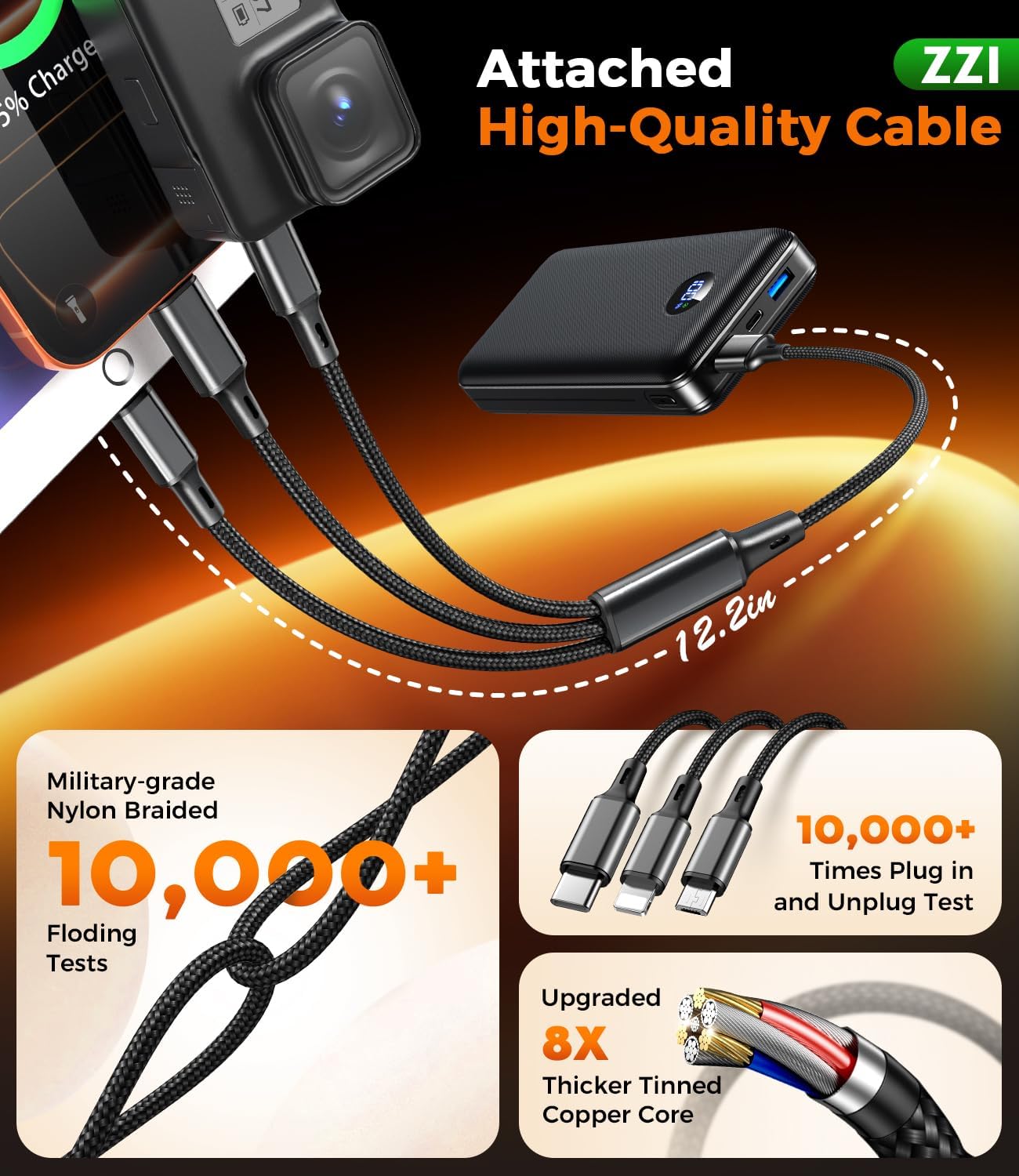 Cargador Portátil Banco de Energía, Paquete de Batería de 60000mAh...