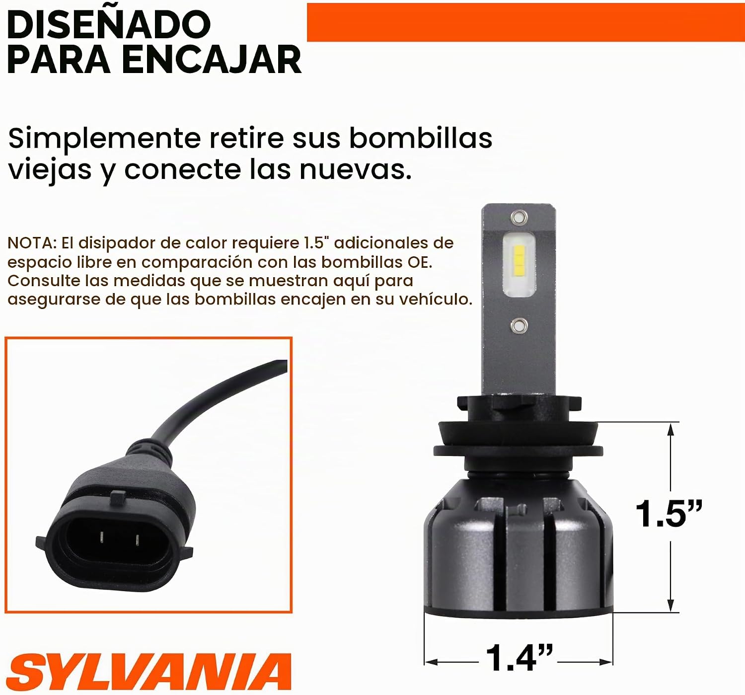 SYLVANIA H11 LED Ultra - Luces antiniebla para coches y camiones -...