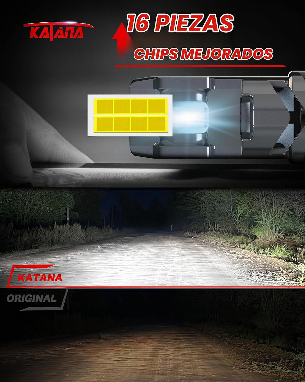 KATANA Bombillas H7, no requiere adaptador, 400% de brillo, 6500 K,...
