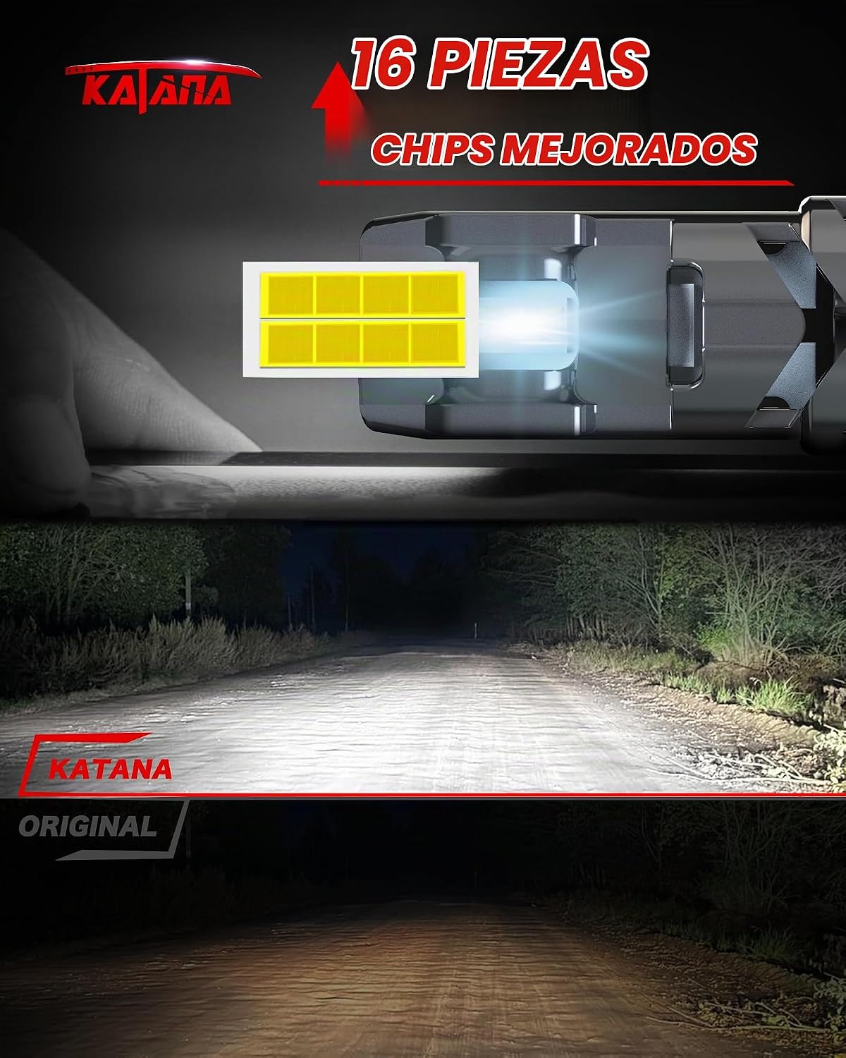 KATANA Bombillas H7, no requiere adaptador, 400% de brillo, 6500 K,...
