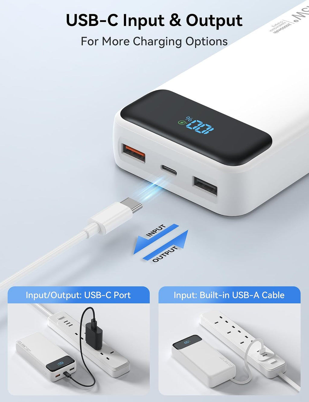 Nusyddy Cargador portátil de 20000 mAh integrado con 4 cables, bate...