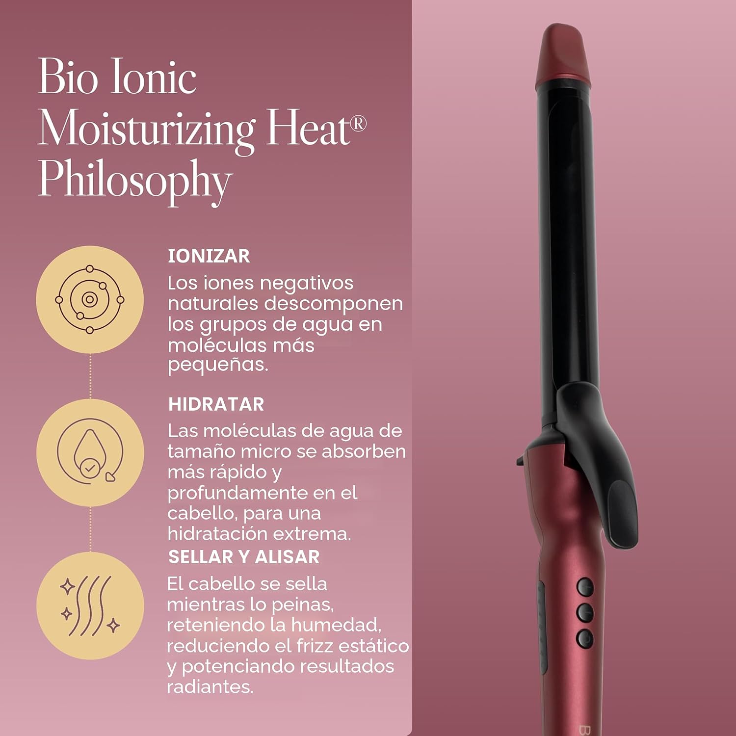 Bio Ionic Rizador de Cilindro Largo, Rizador de Pelo con Tecnología...