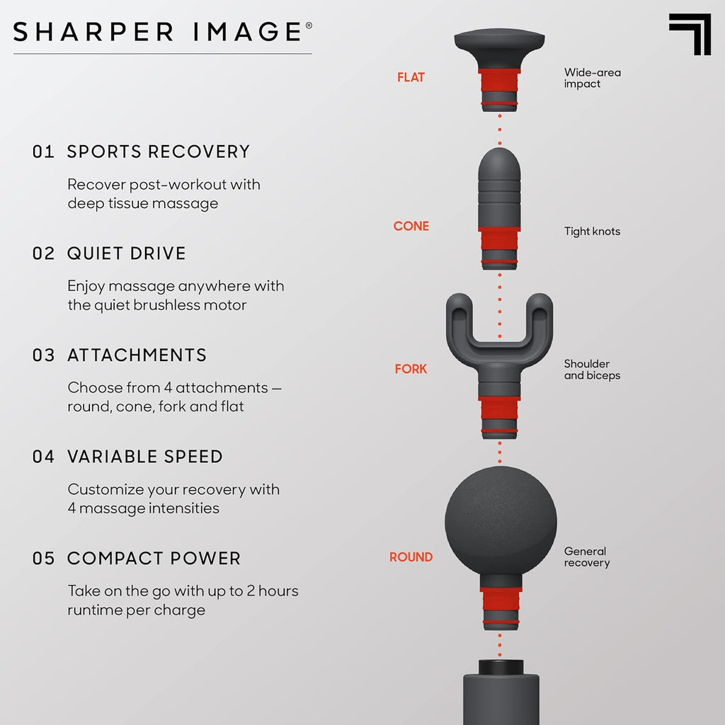 Sharper Image Powerboost Move - Mini pistola de masaje de percusión...