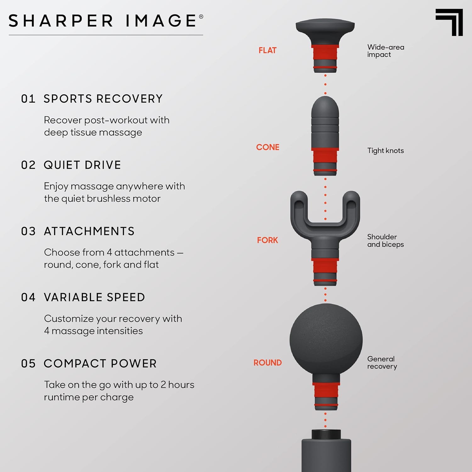 Sharper Image Powerboost Move - Mini pistola de masaje de percusión...