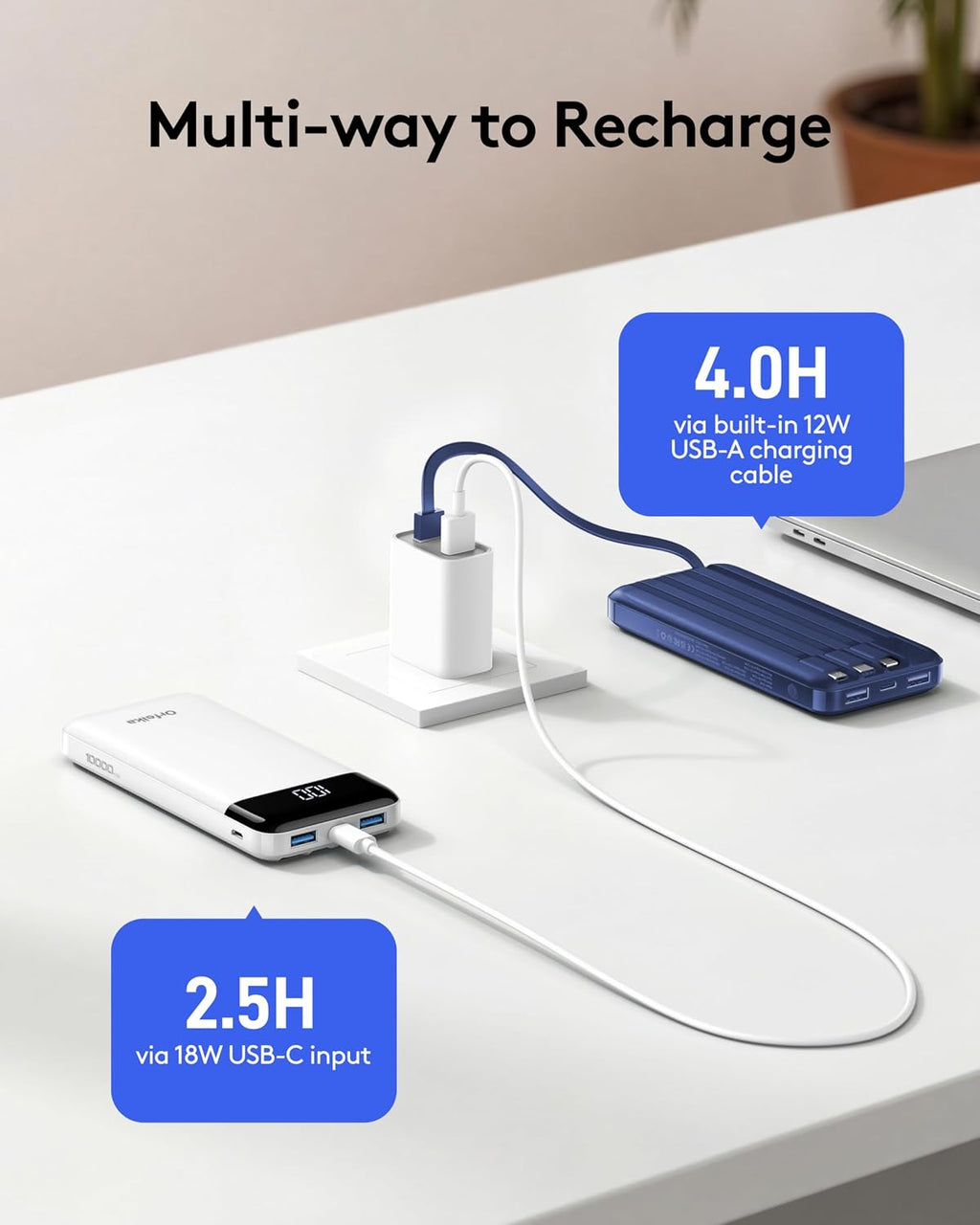 Orfeika Cargador de teléfono portátil, cargador portátil de 10000 m...