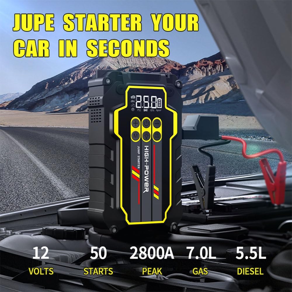 Naisiang Arrancador de Batería de Coche 4000A 12V (Hasta 7.0L de Ga...