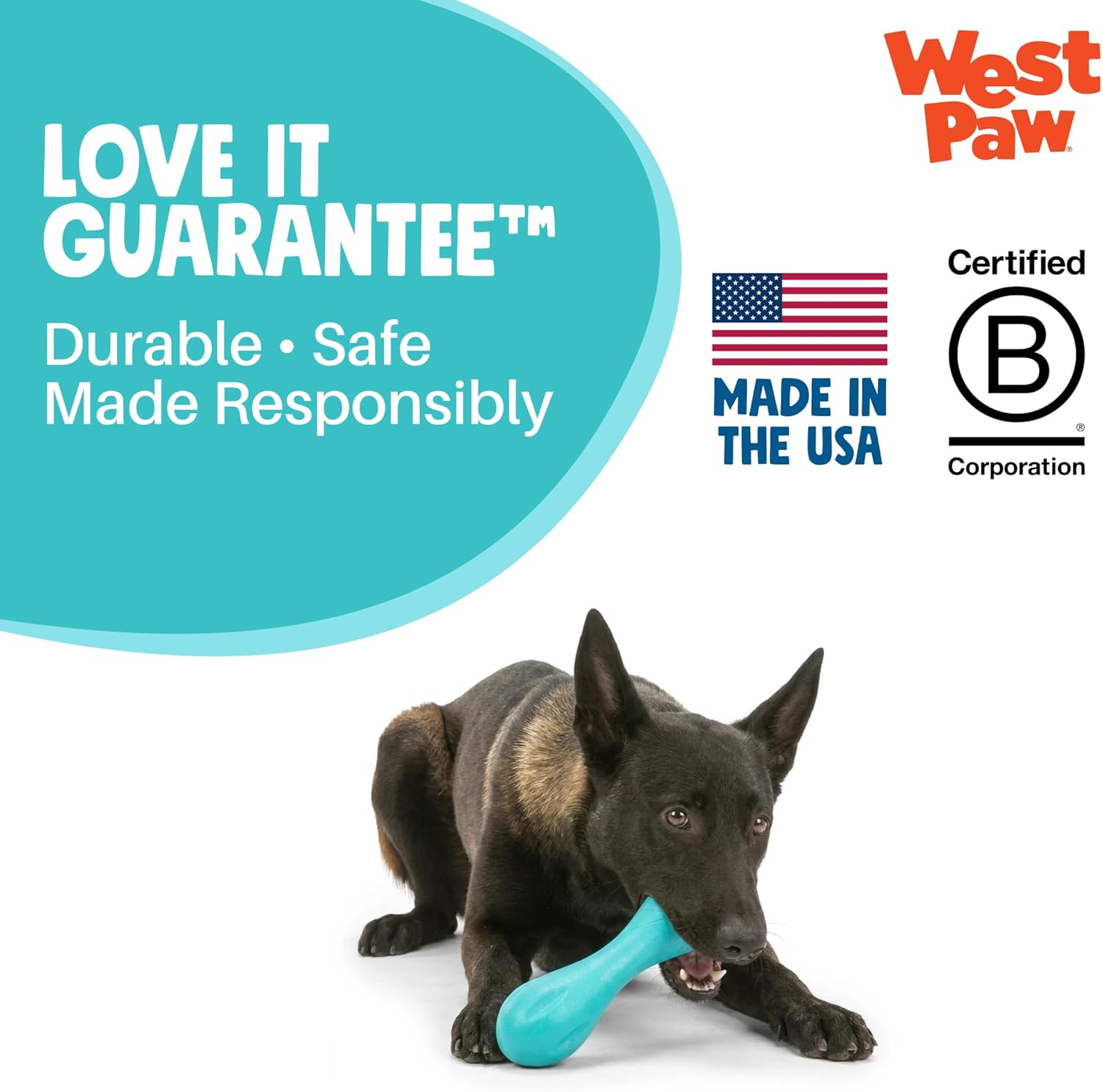 WEST PAW Zogoflex Hurley - Juguete masticable de hueso de perro \u2...