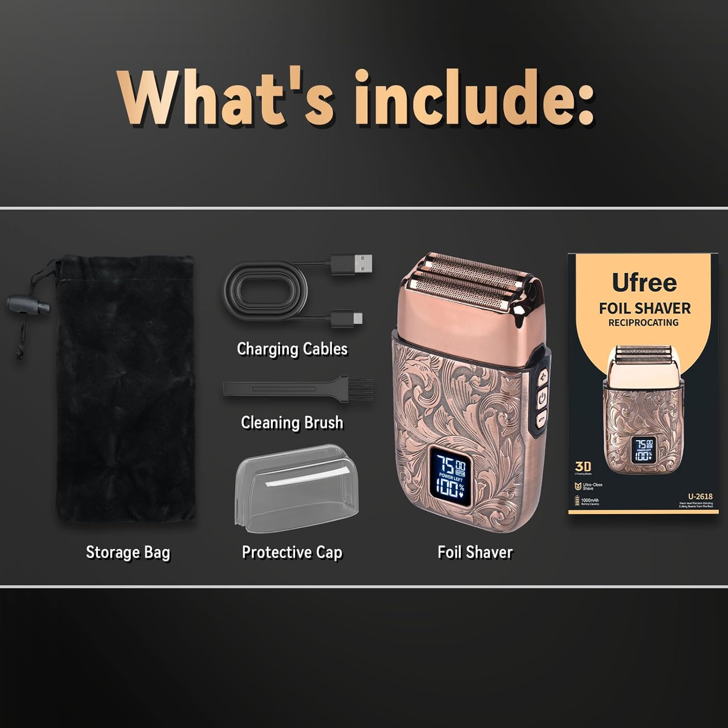 Ufree Close Shave - Afeitadoras eléctricas para hombres, maquinilla...