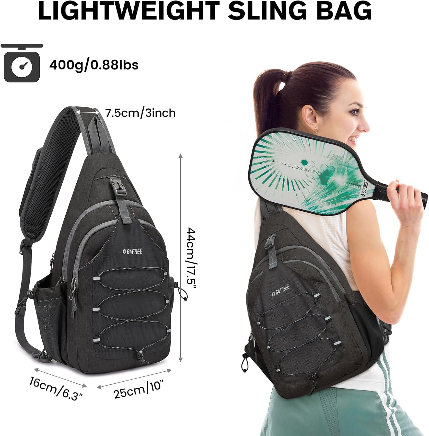 G4Free Pickleball Bag, bolso bandolera para hombres y mujeres, moch...